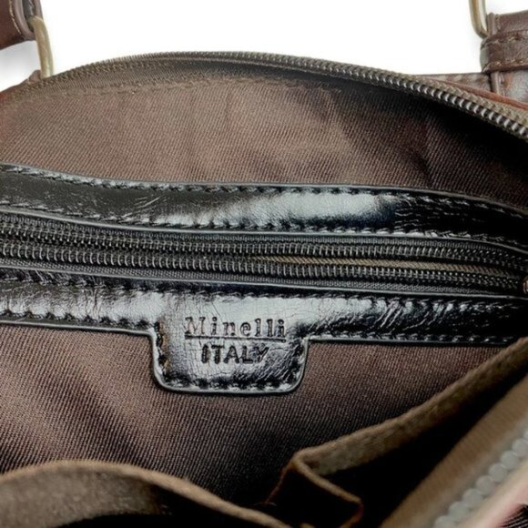 Minelli Italian Leather Brown  Shoulder Bag - Picture 7 of 9